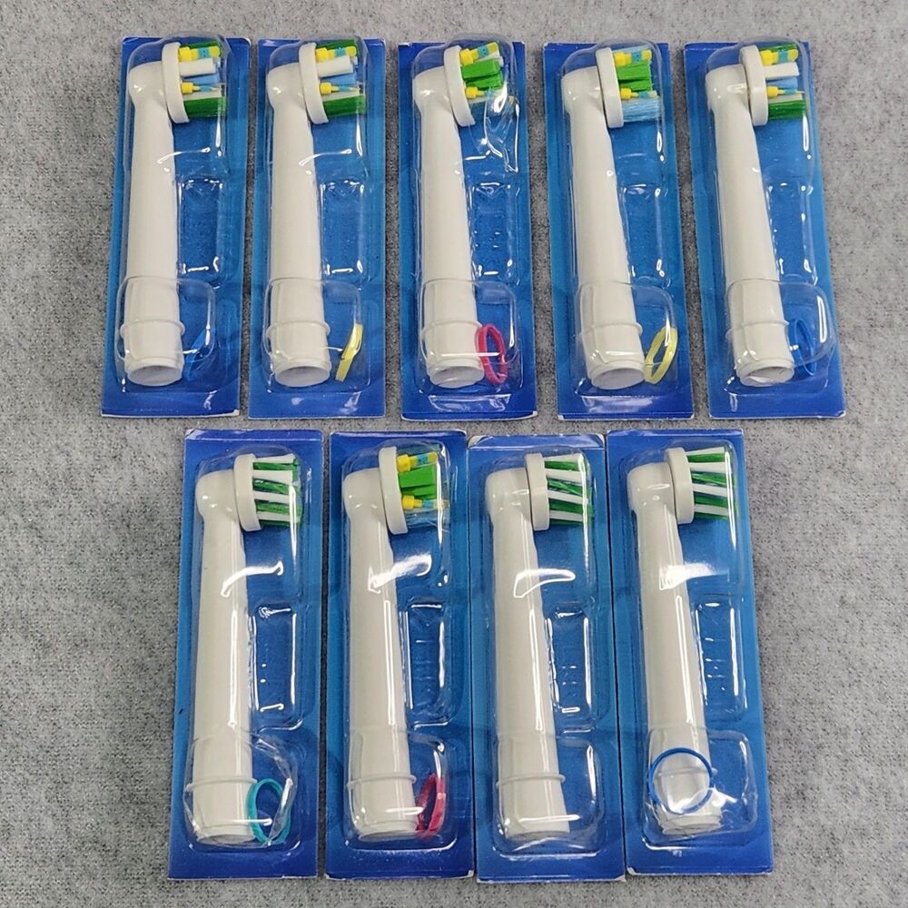 Oral B Pro Cross Action Toothbrush Heads Lot Of 9 Genuine Replacement Heads